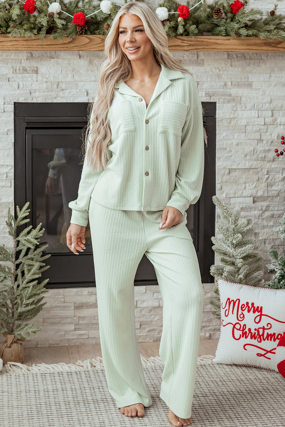 Threaded Pear Women's Aspen Textured Patched Set