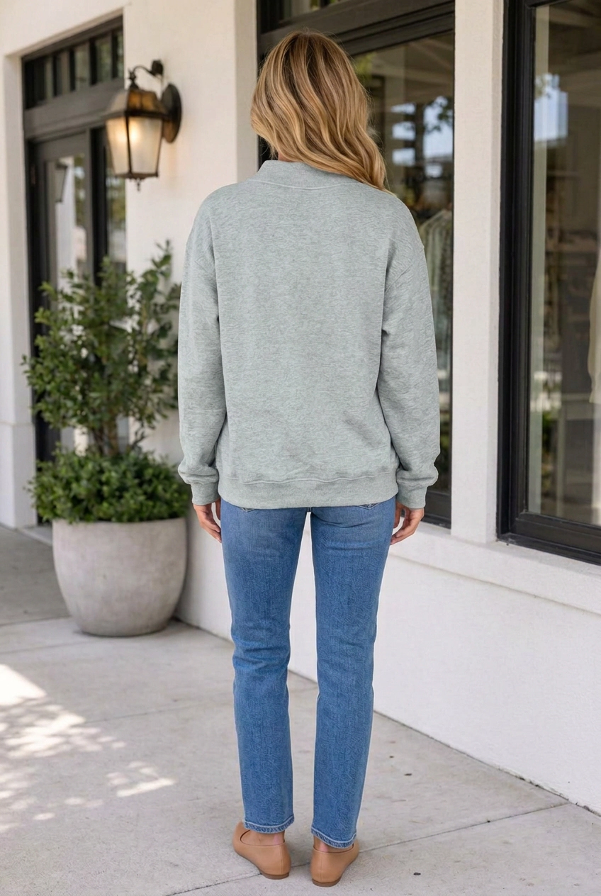 Threaded Pear Women's Taliya Mallard Patchwork Mock Pullover