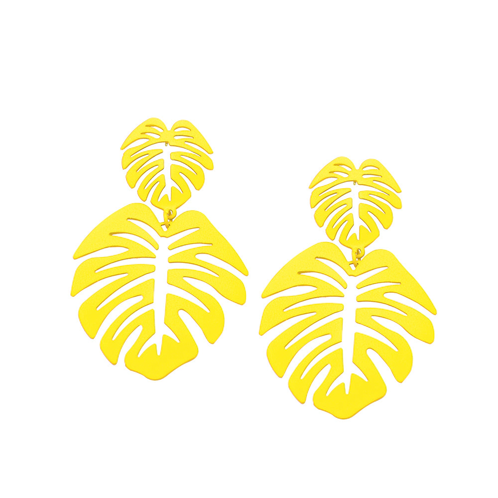 SOHI Women's Leaf Drop Earrings