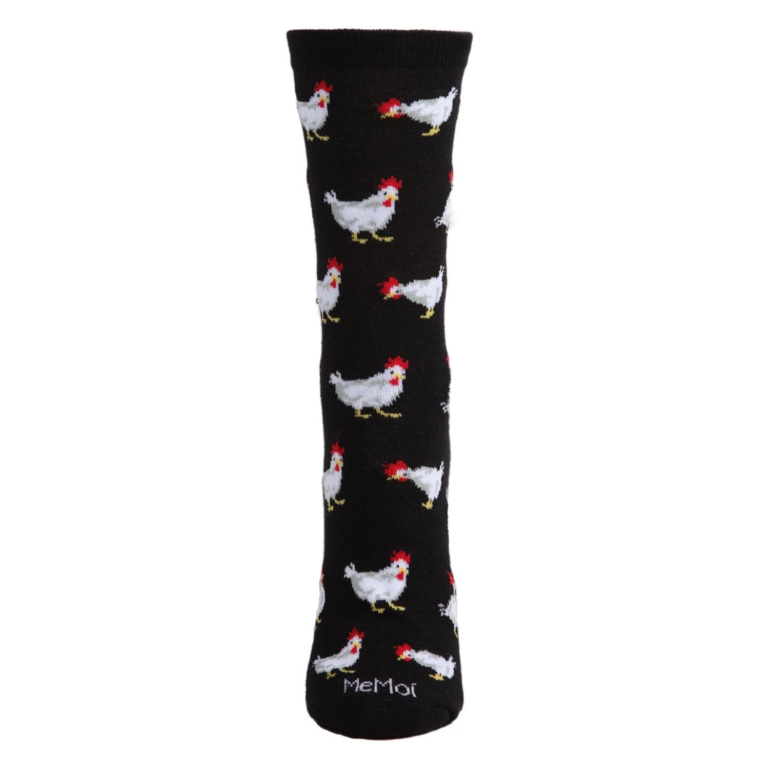 MeMoi Chickens Bamboo Blend Crew Socks