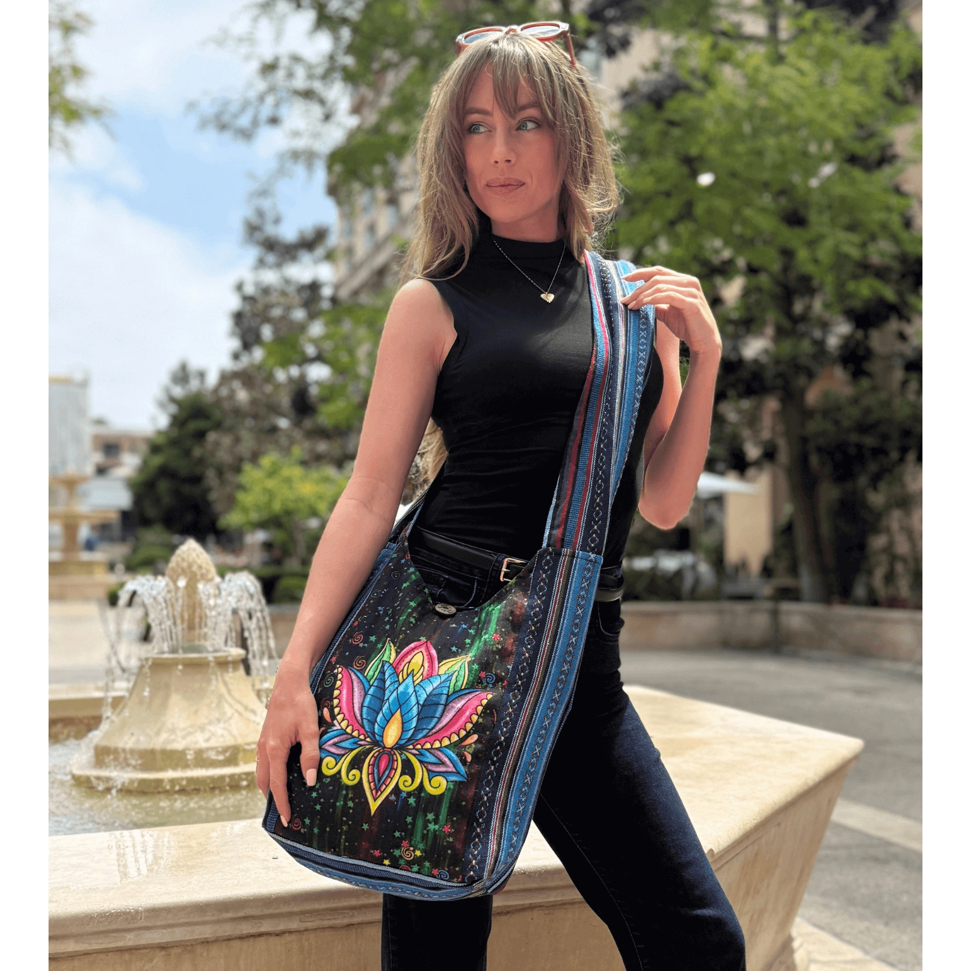 Kathmandu Collection Womens Lotus Handmade Hobo Bag