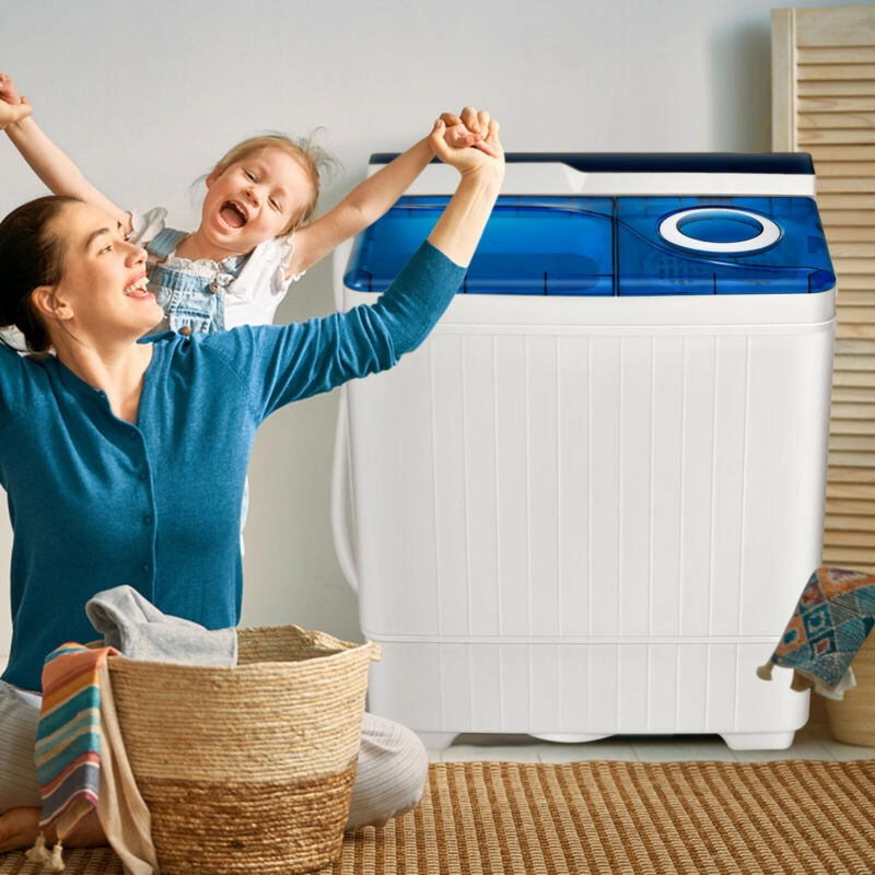LJG 26 Pound Portable Semi-Automatic Washing Machine with Built-in Drain Pump