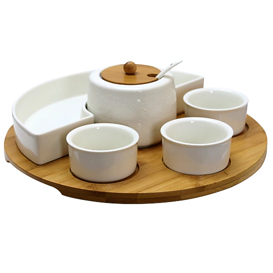 Elama 8 Piece Appetizer Serving Set with 4 Serving Dishes, Center ...