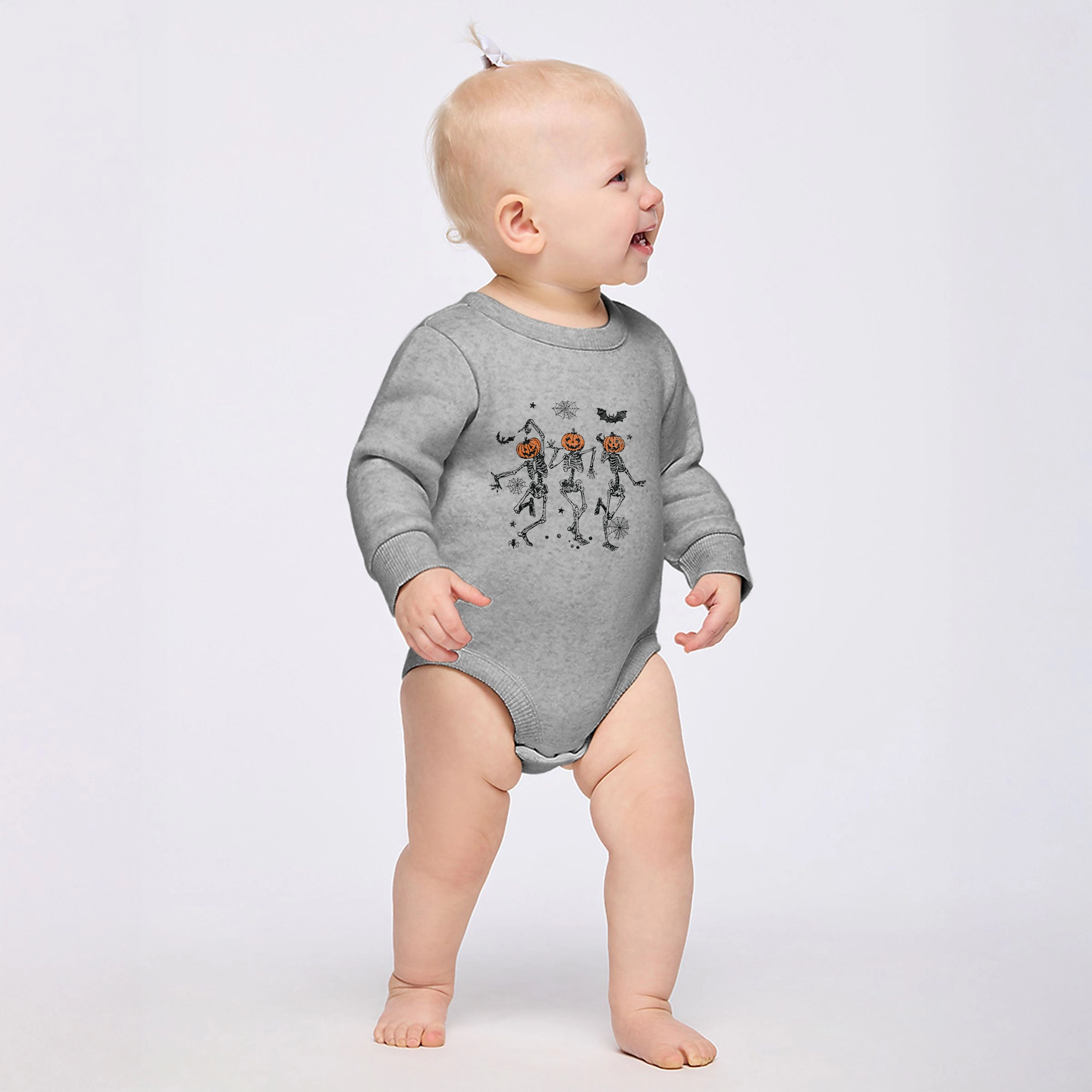 The Juniper Shop - Infant Fleece BodySuit Dancing Skeleton Trio