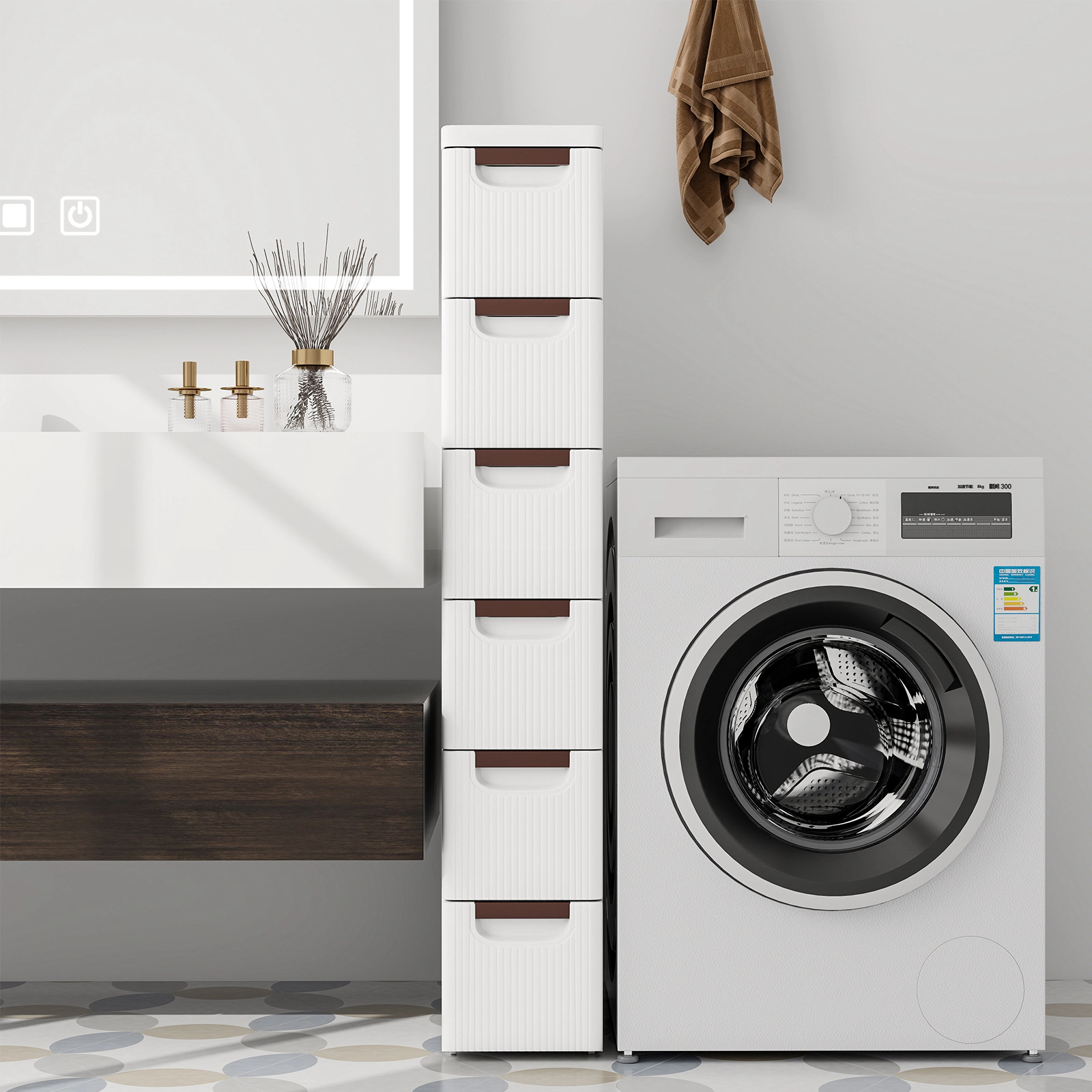 Hivvago Drawer Storage Cabinet on Wheels for Tight Spaces