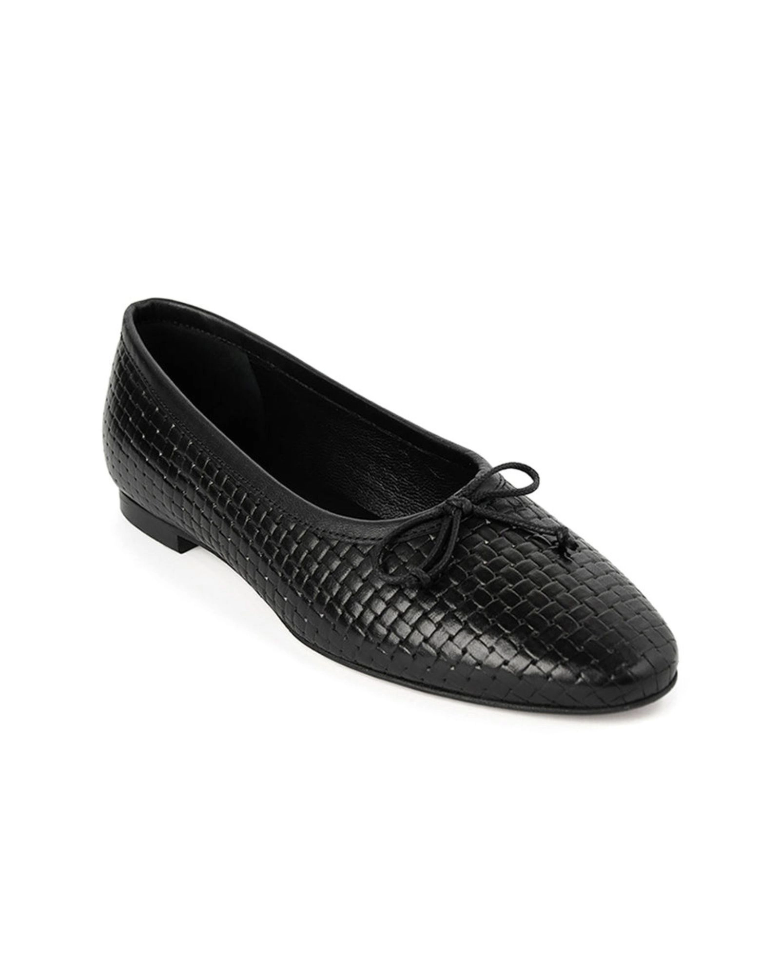 Menina Step Womens Amelie Black Weave Ballet Flat
