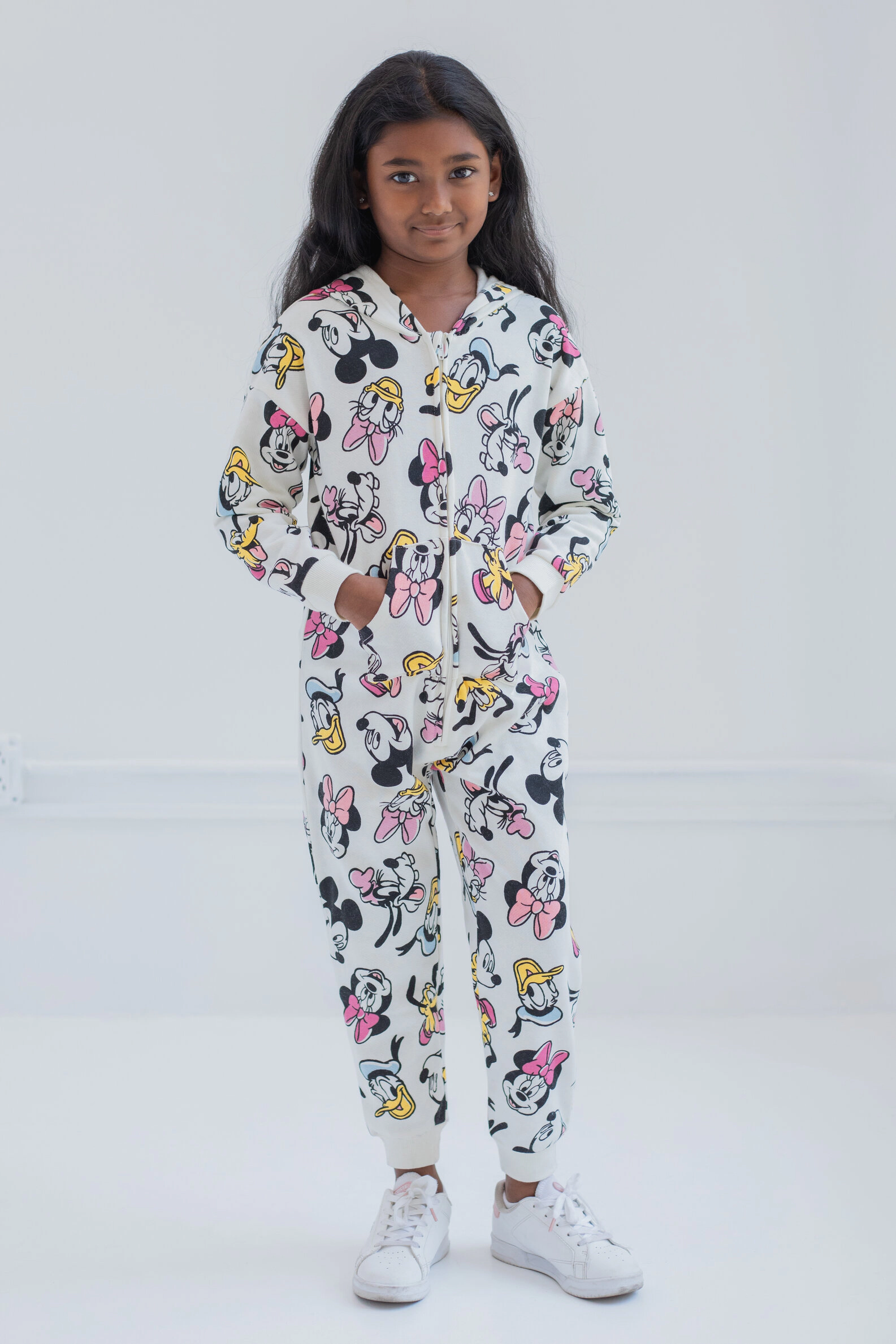 Disney Mickey Mouse & Friends Girls' Cosplay Hooded Fleece One Piece