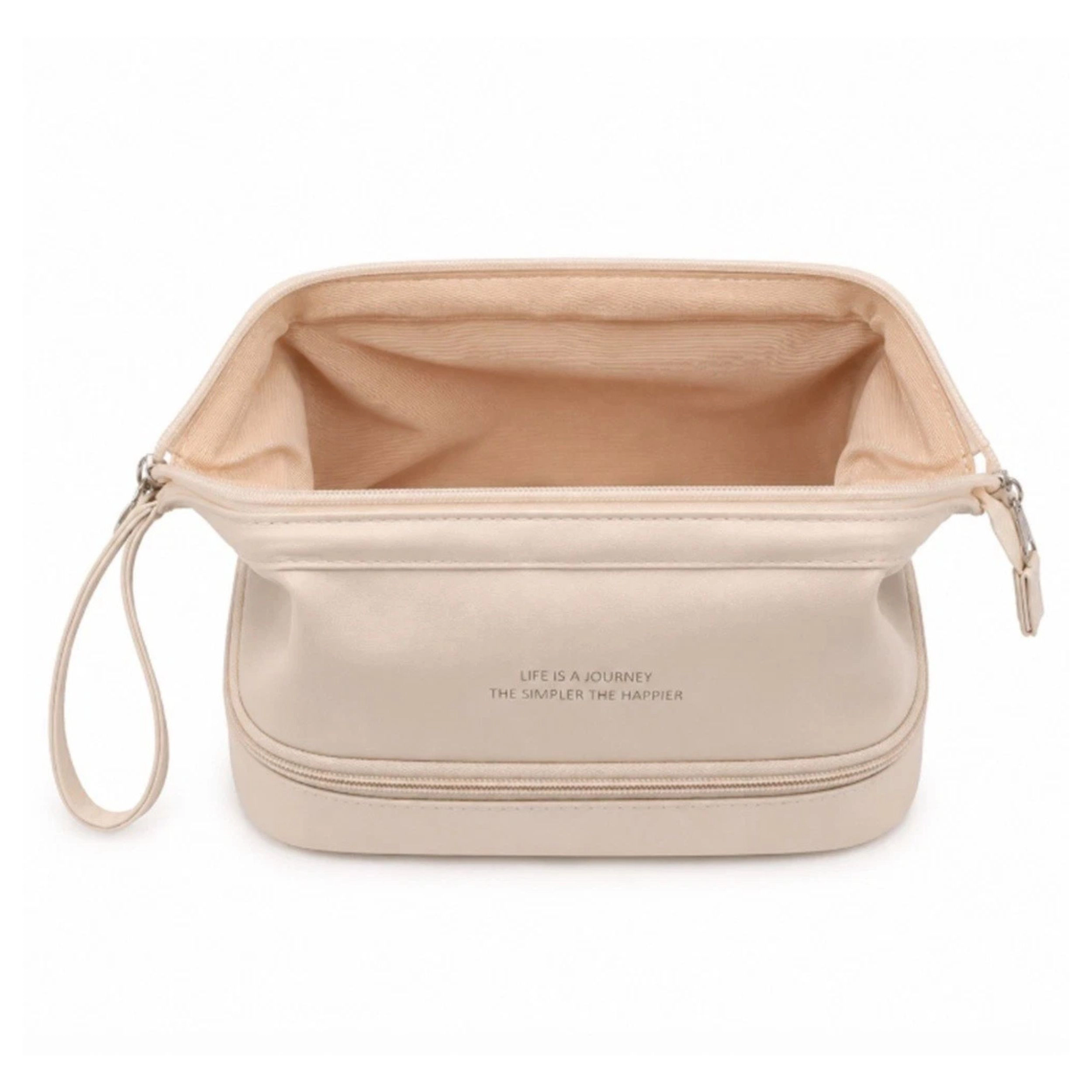 Home Collection Large PU Leather Makeup Bag Travel Cosmetic Organizer Case