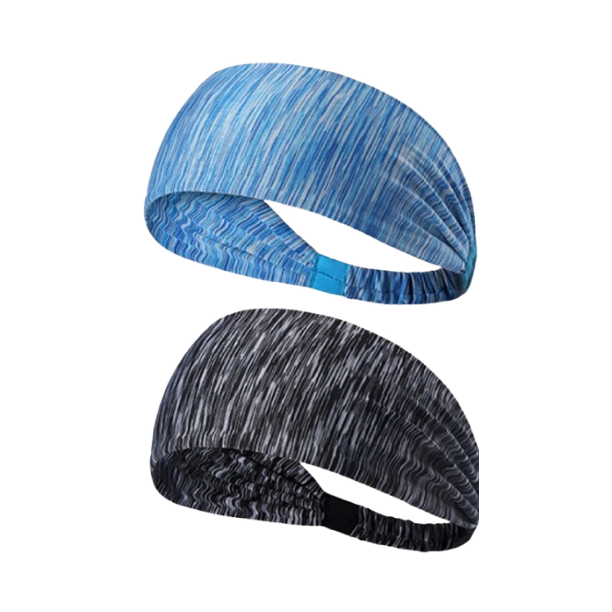 Home Collection Unisex Pack of 2 Stretch Sports Sweatband Headbands
