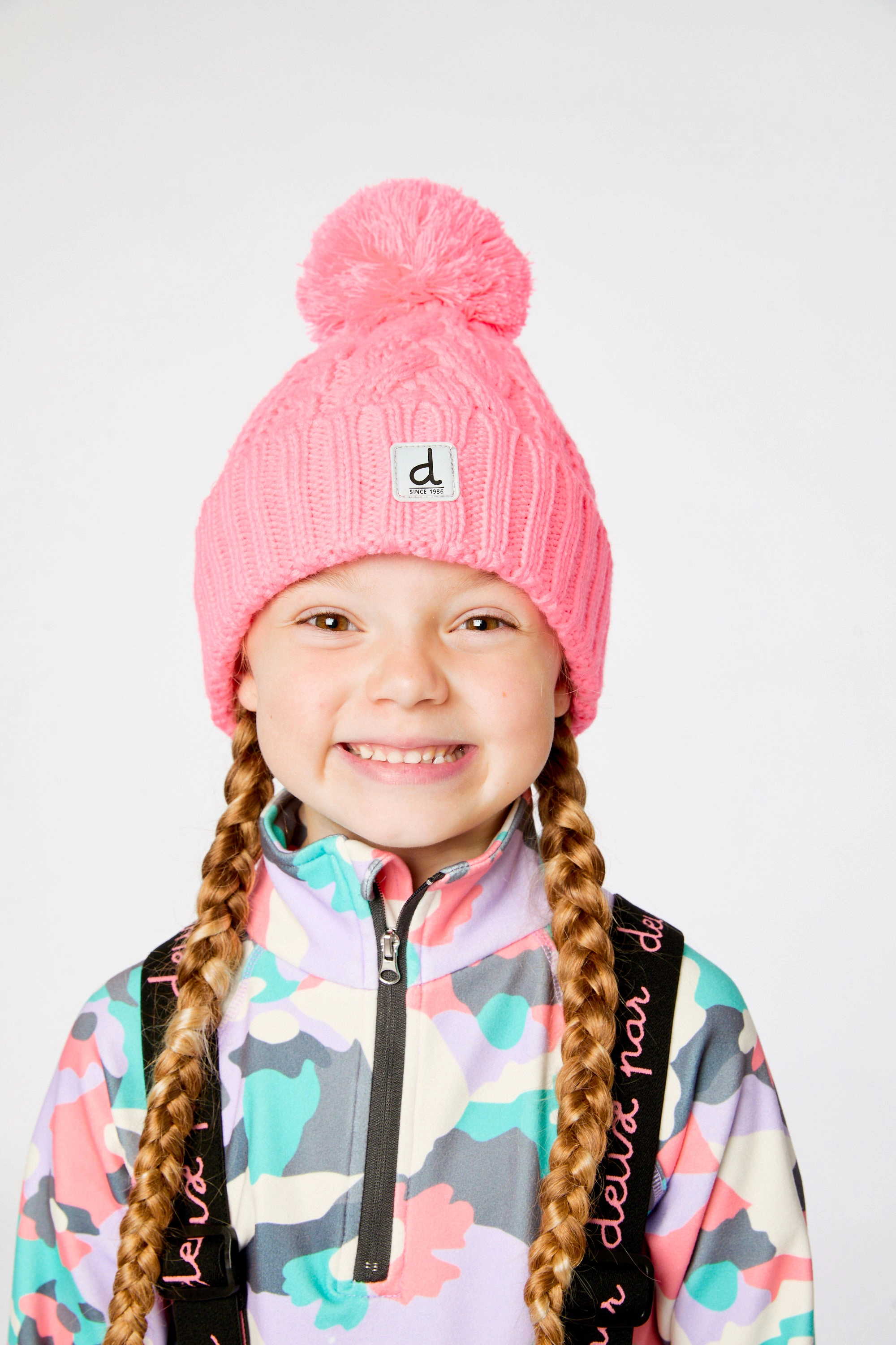 Deux par Girls Cable-Knit Winter Knit Hat with Pompom