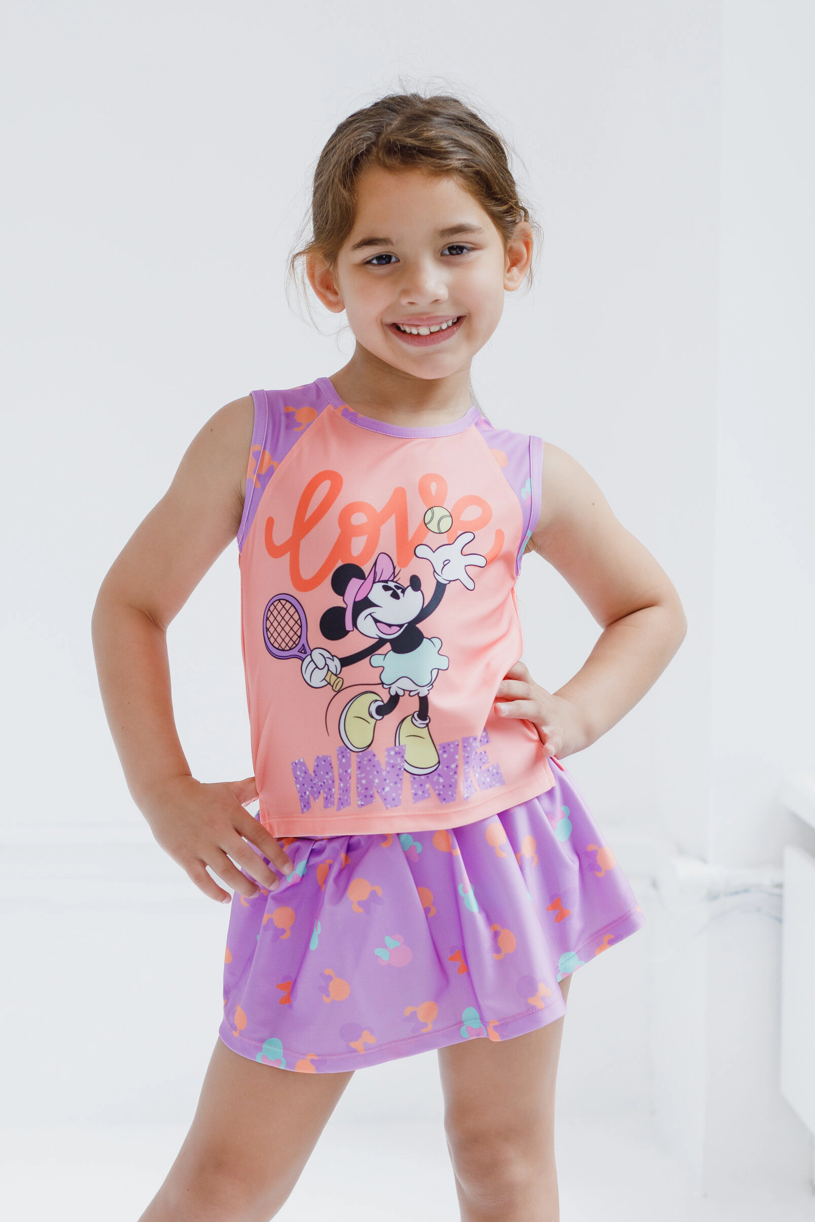 Disney Girls' Athletic Sleeveless Tank Top and Skort Set