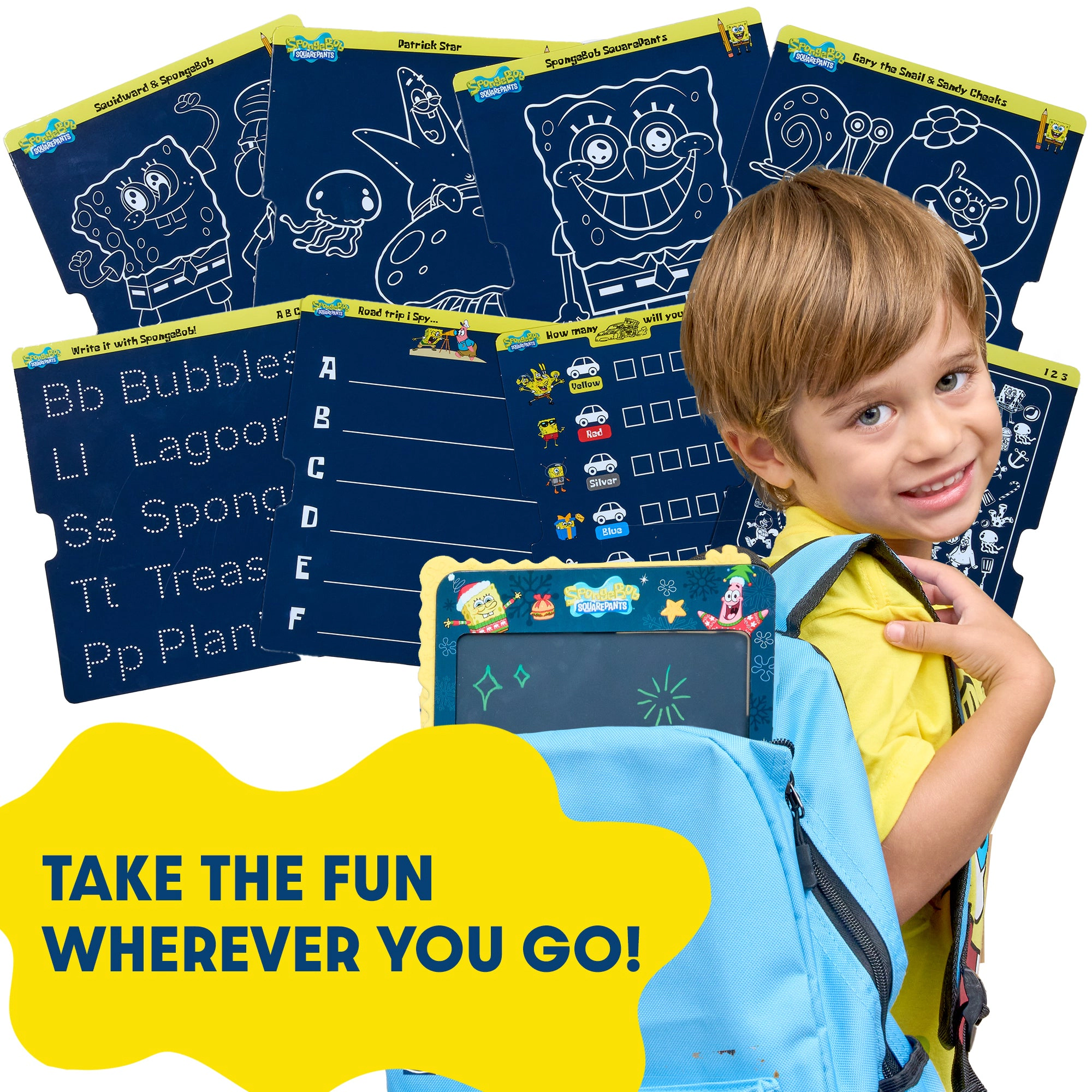 SpongeBob SquarePants Kids LCD Doodle Drawing Tablet - Christmas Krabby Edition