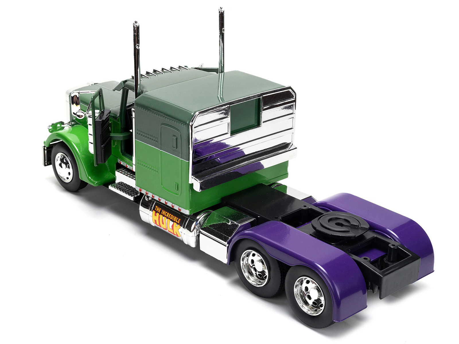 Jada 1992 Peterbilt 379 Truck Tractor Green Two-Tone And Purple "The Incredible Hulk" "Marvel Avengers" Series