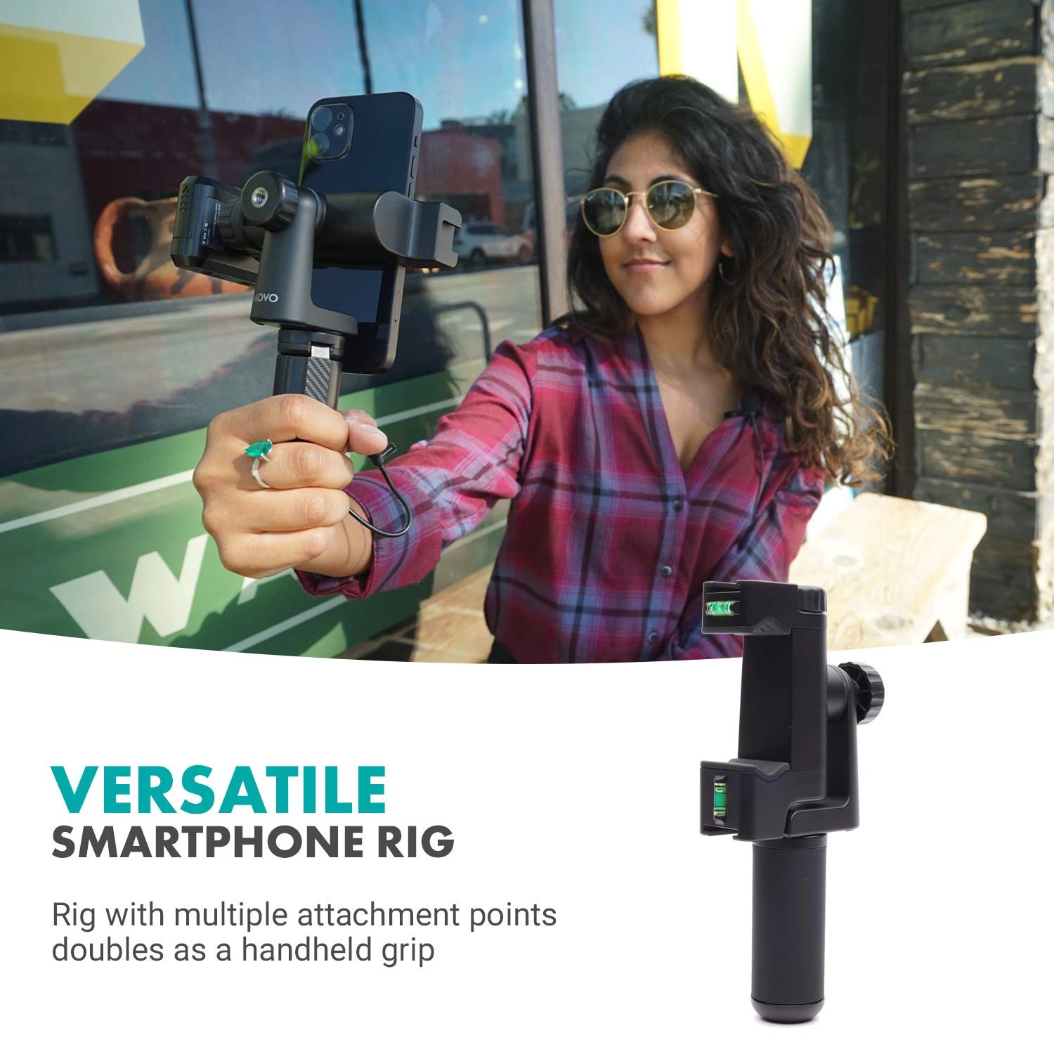 Movo PR-3 Rotating Smartphone Grip Handle Rig with Vertical and Horizontal Positions