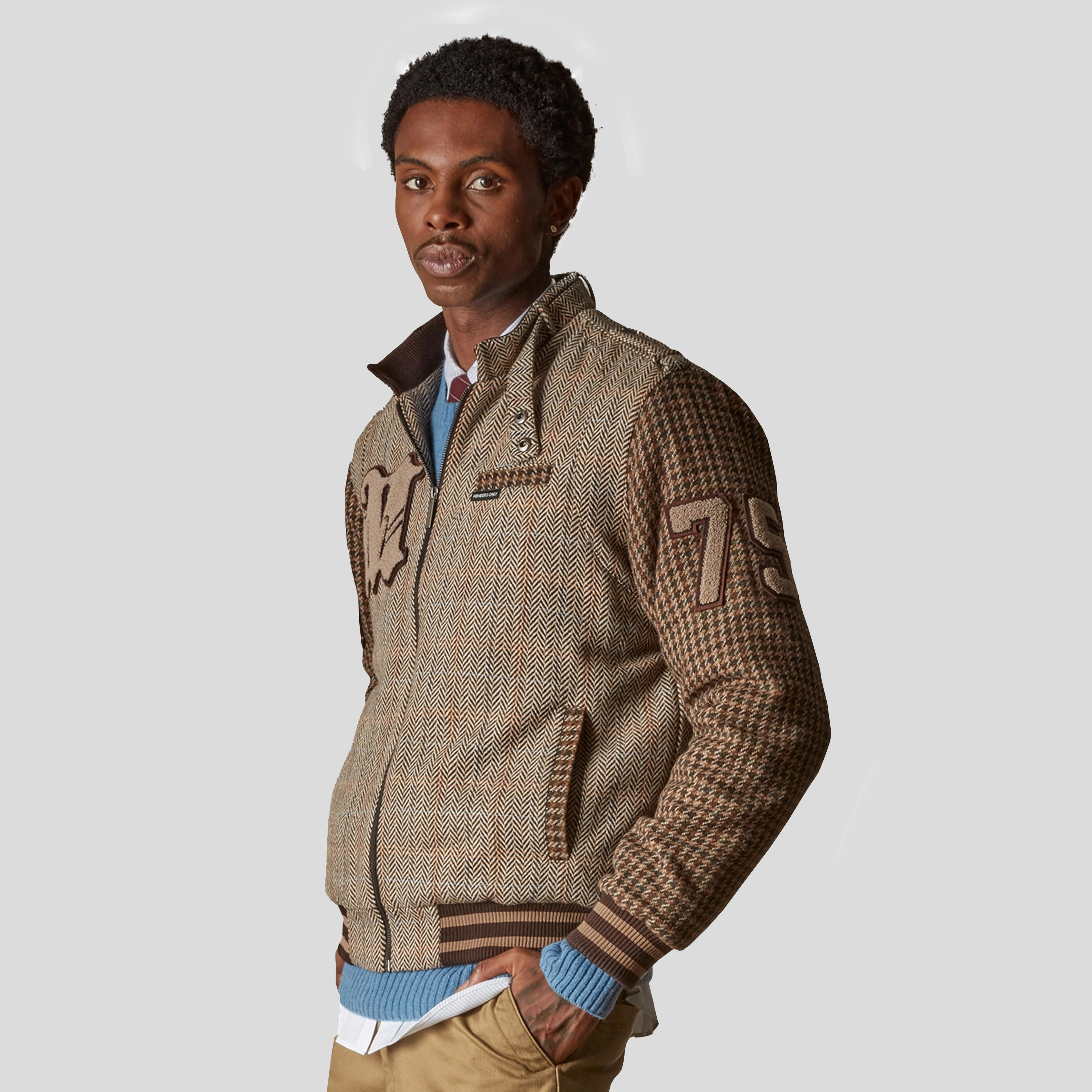 Members Only Men's Tweed Varsity Jacket