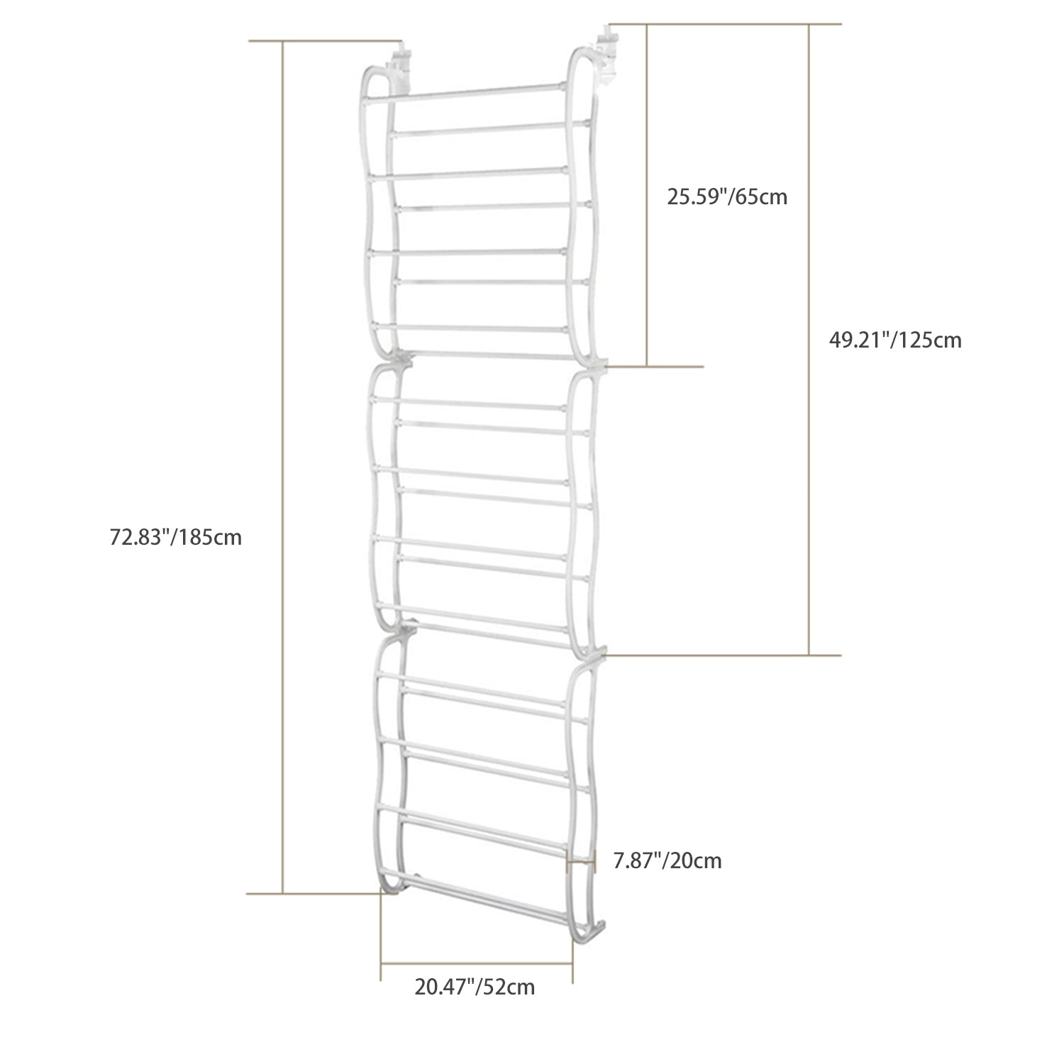 GBruno 12-Tier Over-The-Door Shoe Rack Organizer