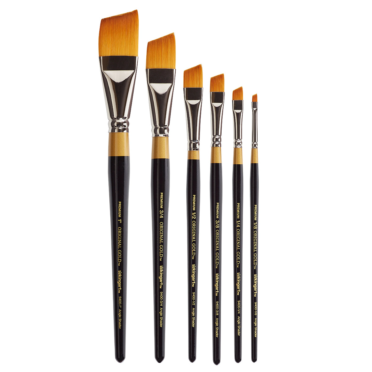KINGART Original Gold 9400 Angular Shader Brush Set - 6 pc