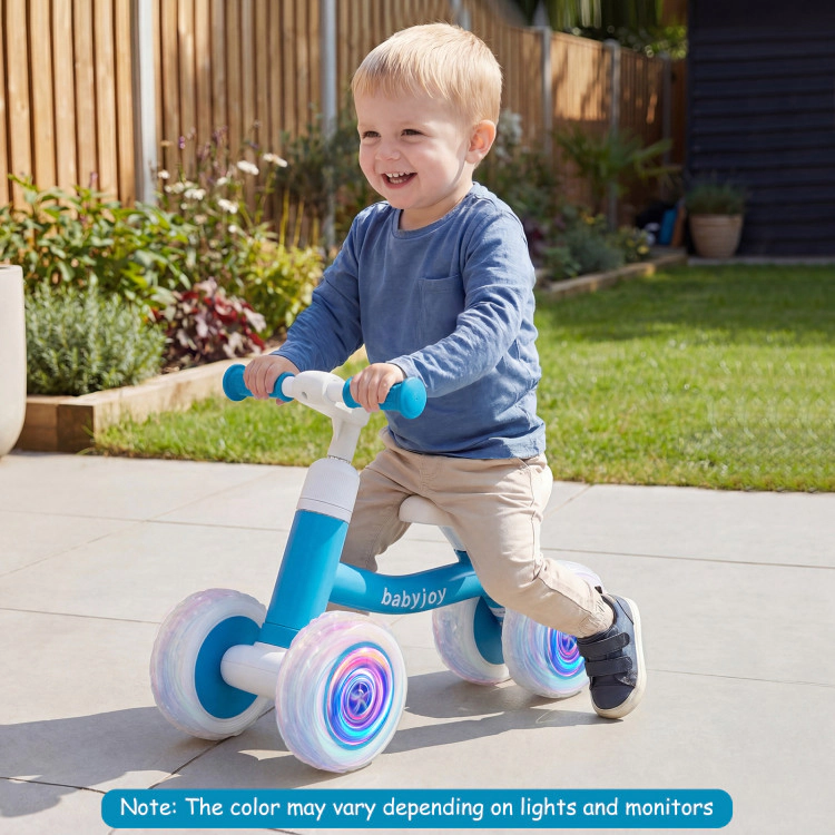 Hivvago Baby Balance Bike with Adjustable Handlebar and Seat Lighting Wheels