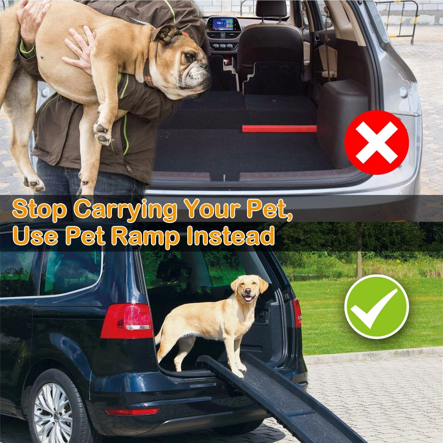GBruno Foldable Non-Slip Pet Ramp For Cars
