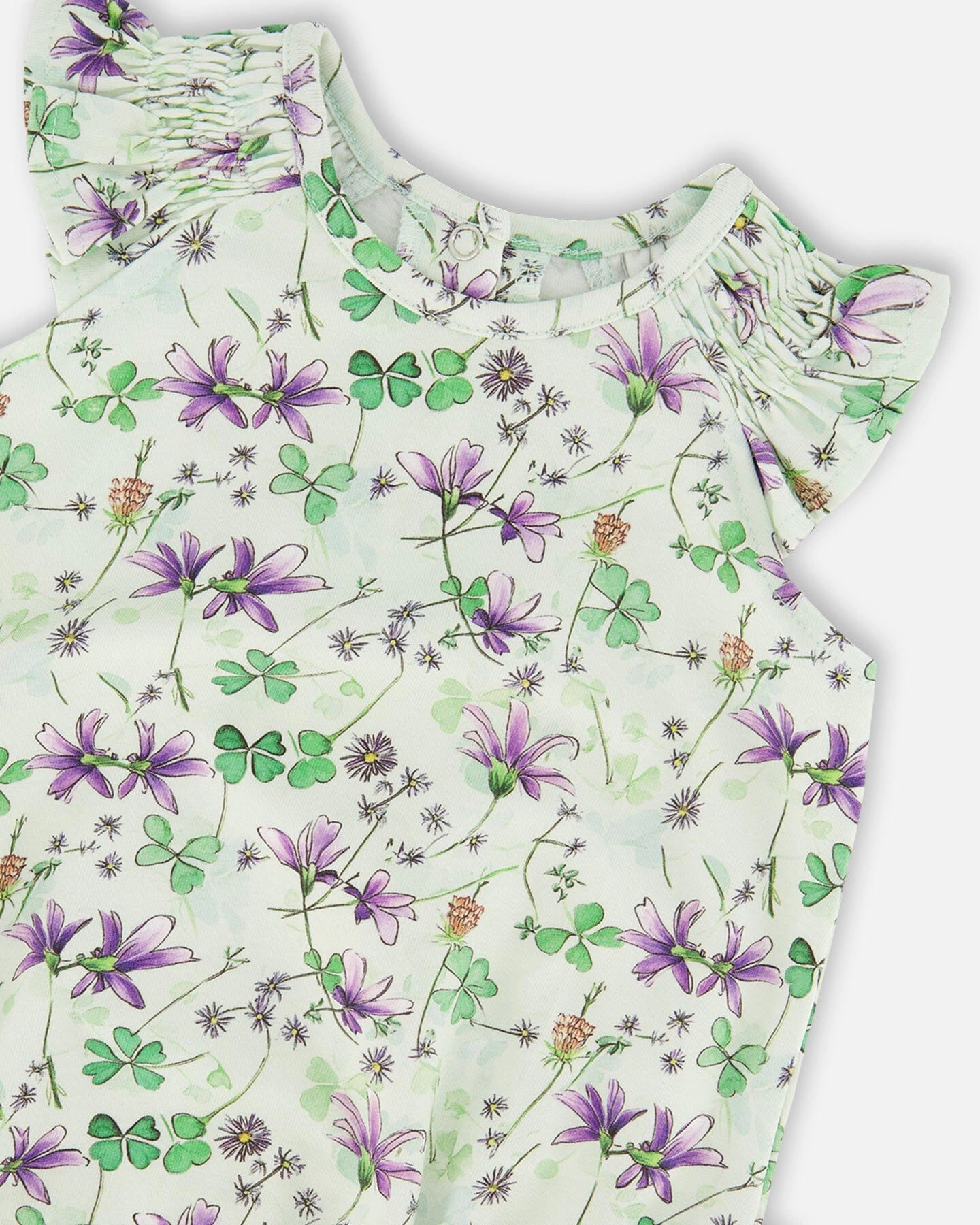 Deux par Girls Jersey Romper Printed Flowers