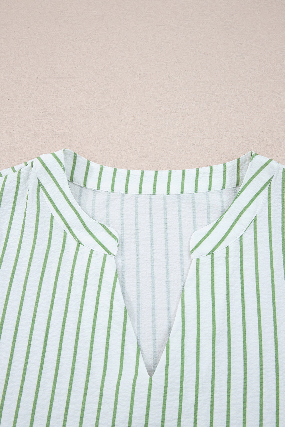 Threaded Pear Women's Ashley Stripe Flower Puff Sleeve V Neck Babydoll Blouse