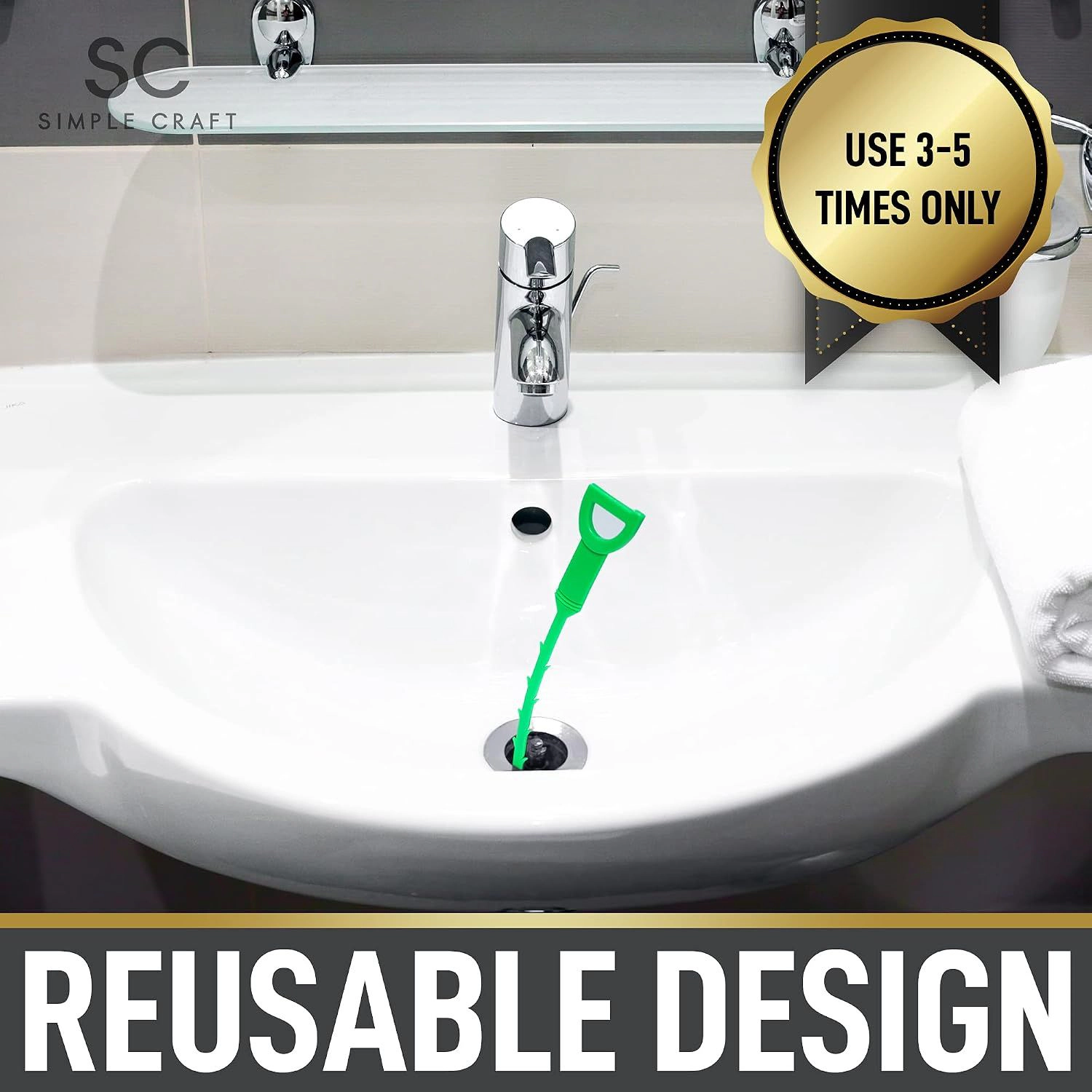 Zulay Kitchen 5 Pack 20-Inch Plumbing Snake Drain Clog Remover by Simple Craft