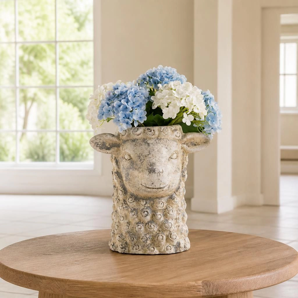 WOW PIONEER Durable Magnesium Oxide Planter Pot for Flowers Herbs Vegetables Patio Balcony Indoor