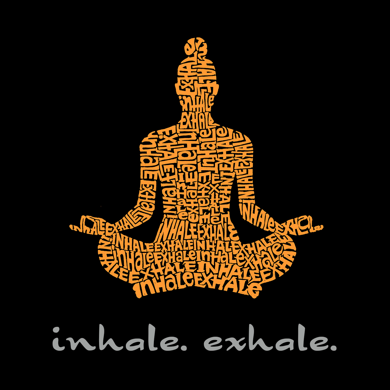 LOS ANGELES POP Art Men’s Inhale Exhale Word T-Shirt - 100% Cotton, Crew Neck, Short Sleeve