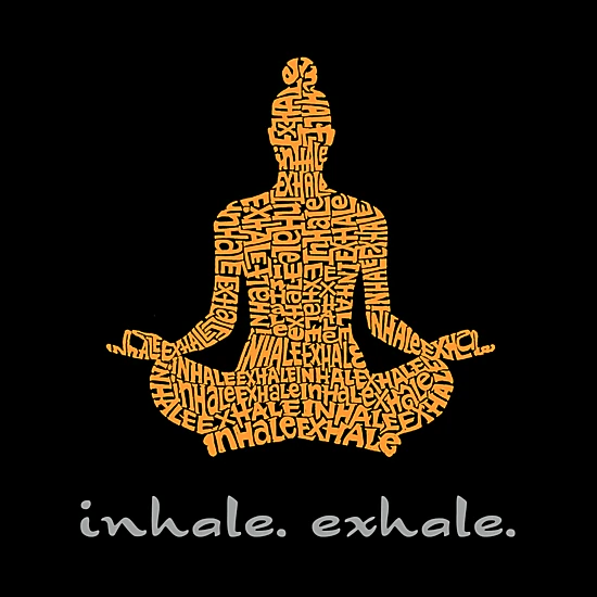 LA Pop Art Girls Word Art T-Shirt - Inhale Exhale
