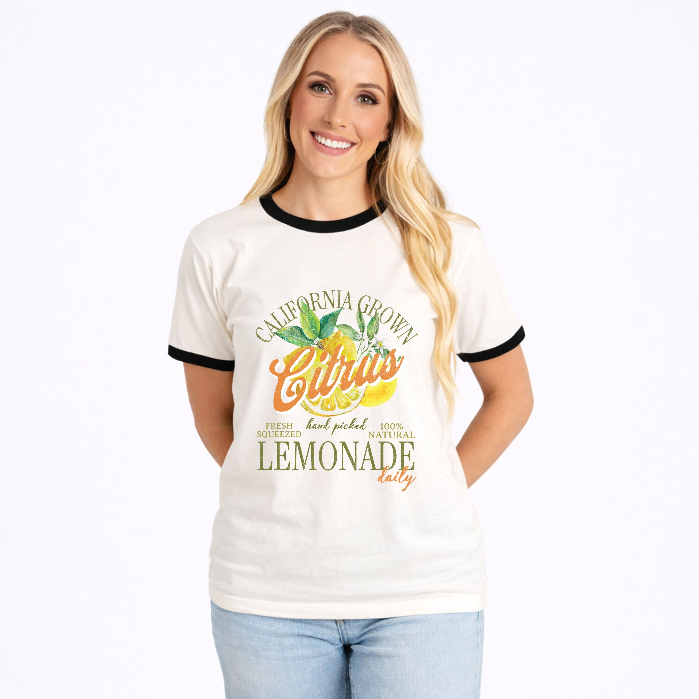 Simply Sage Market - California Grown Lemonade  Women's Ringer Graphic T-Shirt