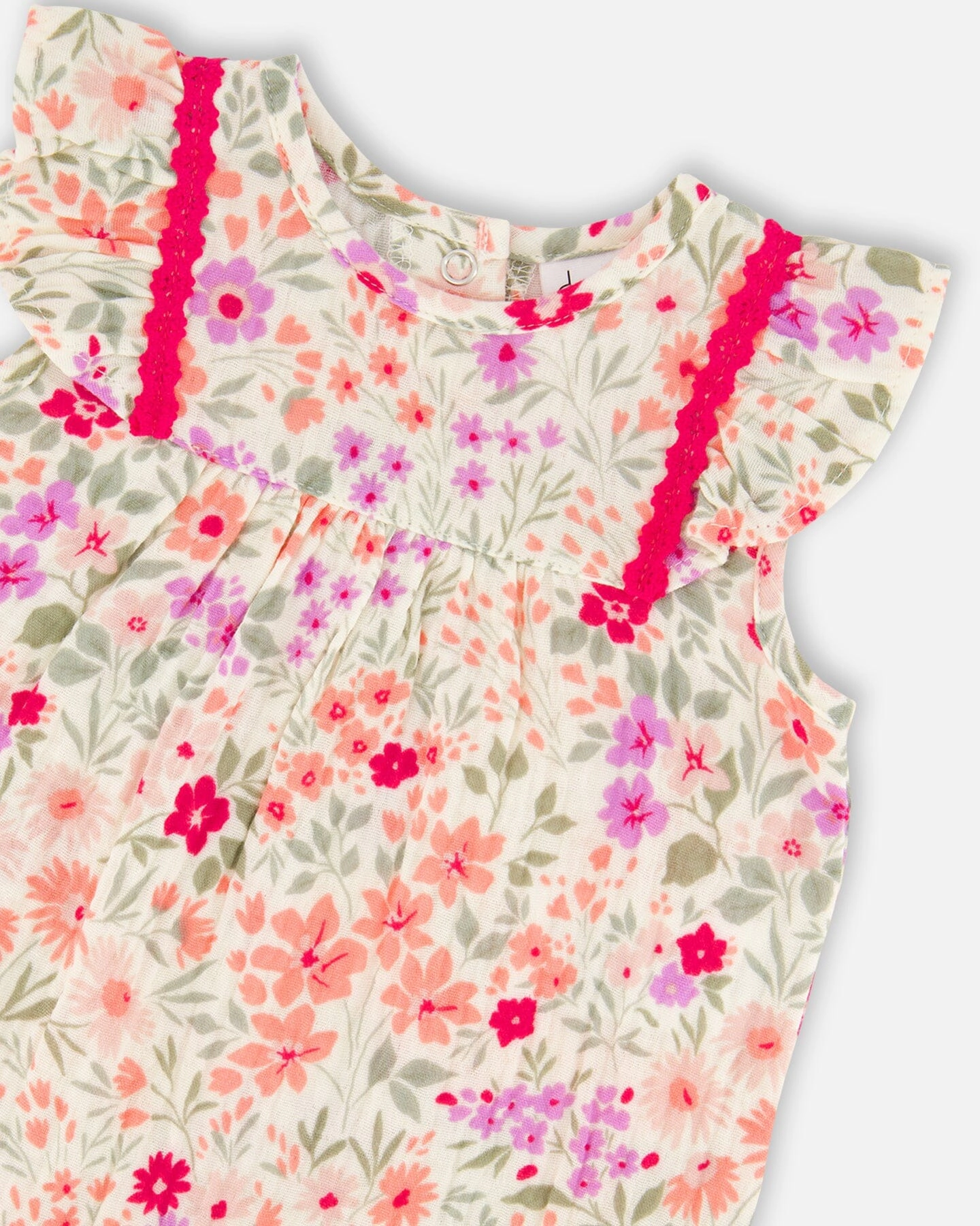Deux par Girls Romper Printed Flowers