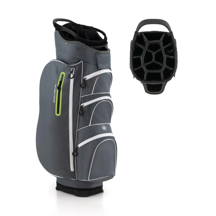 SUGIFT 9.5-in Lightweight Golf Cart Bag Sports Bag 15-Way Top Dividers 10 x 8.5 in Base 33-in Tall 5-lb Polyester Green