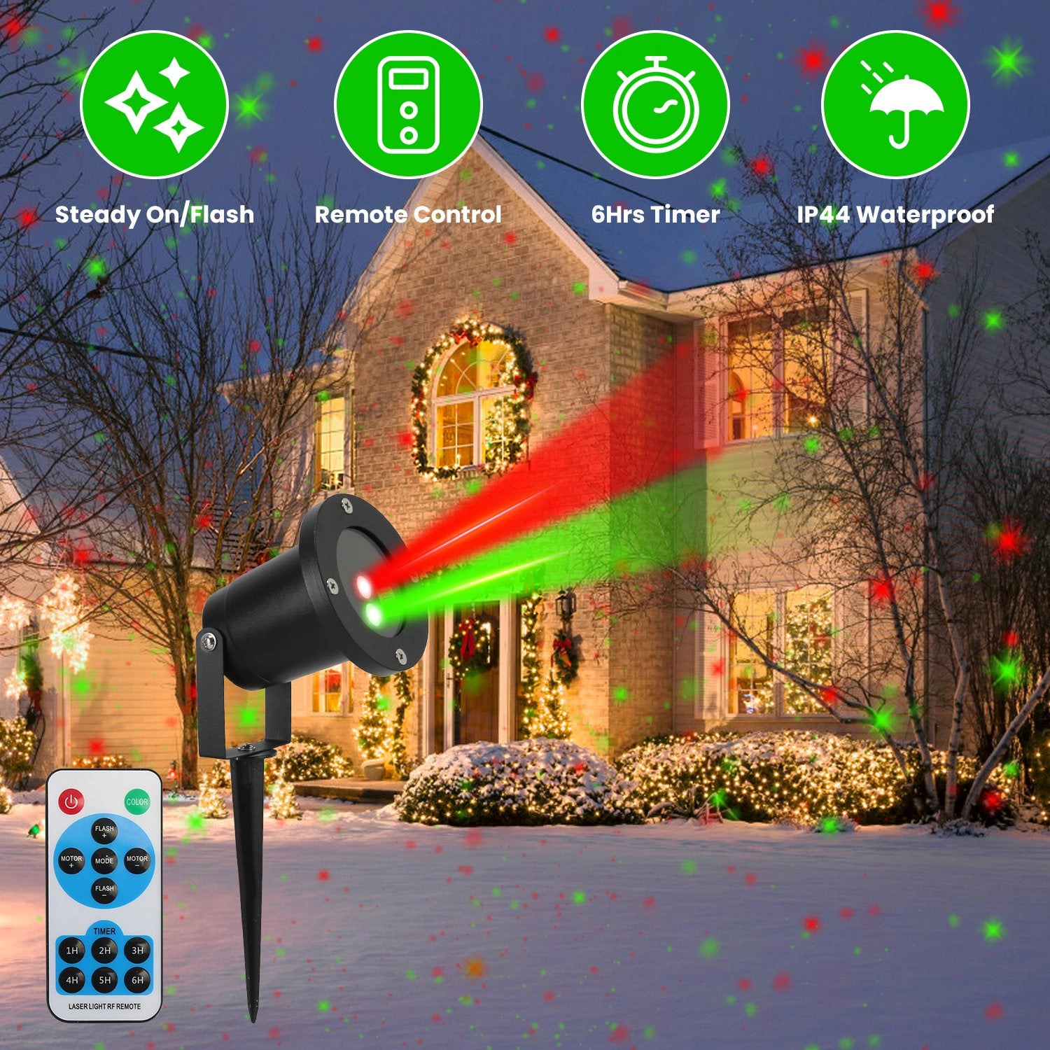 GBruno Waterproof Laser Projector Light
