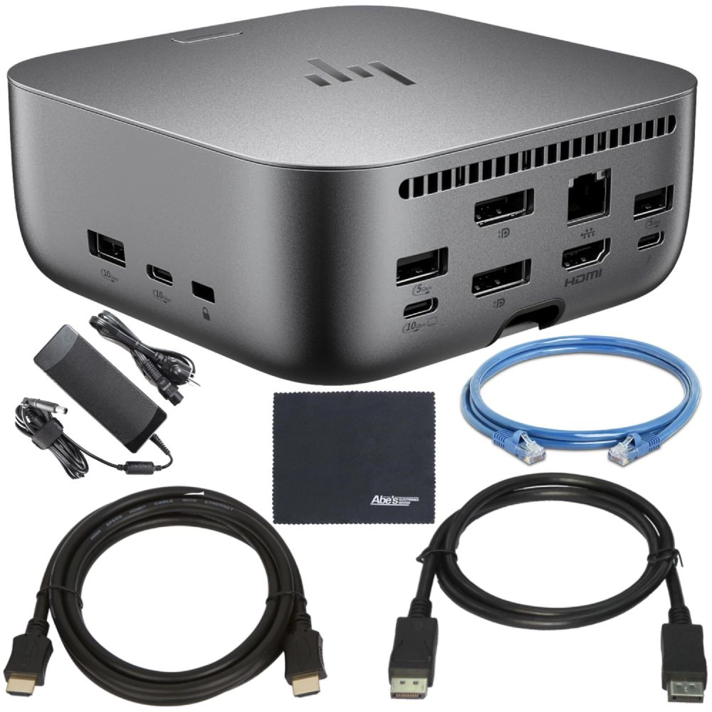 HP Thunderbolt 4 Ultra 180W G6 Dock (9X481UT#ABA) + ZoomSpeed 6-ft DisplayPort Cable + ZoomSpeed 6-ft HDMI Cable +