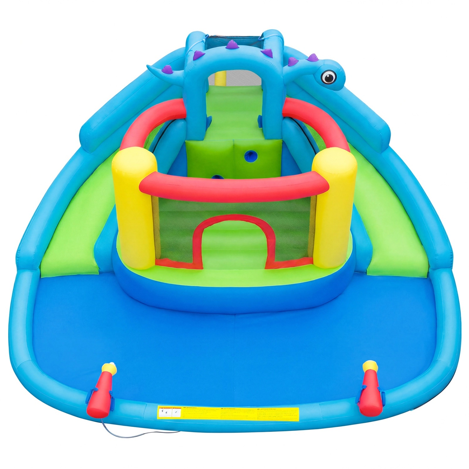 SUGIFT Dinosaur Themed Double Slides No Blower Kids Inflatable Water Slide Bounce House