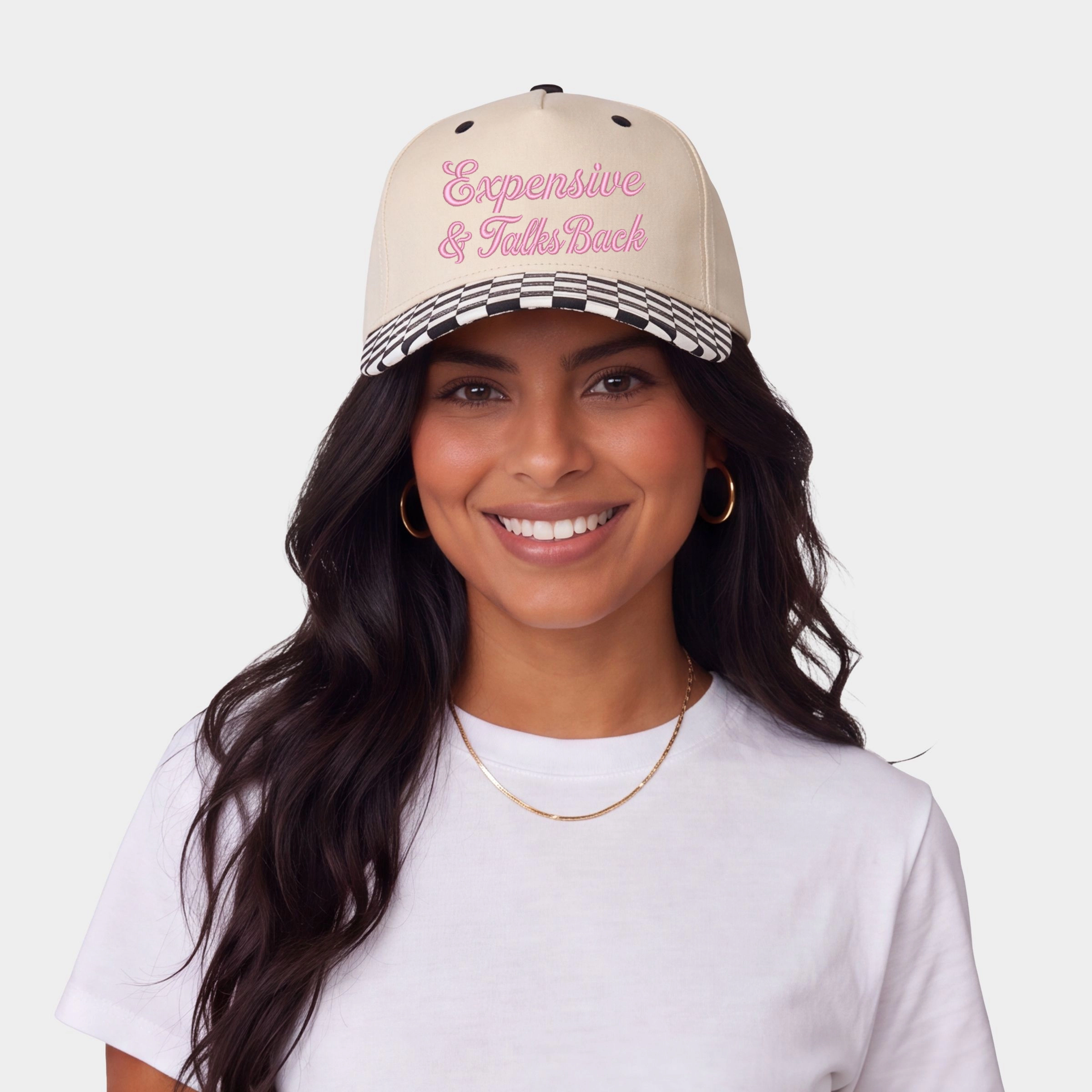 Simply Sage Market - Women's Canvas Trucker Hat Embroidered Expensive & Talks Back