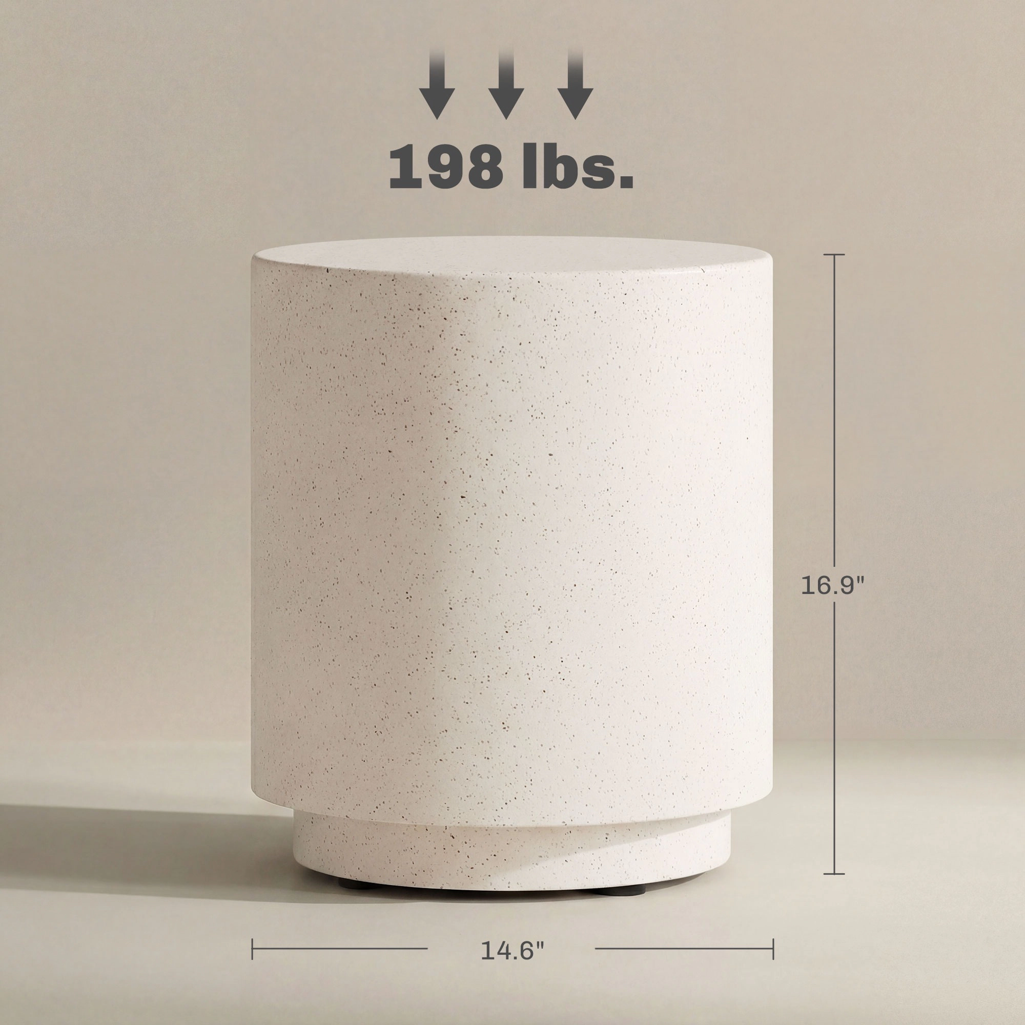HONGGE Lightweight Accent Table with Concrete Finish Round Side