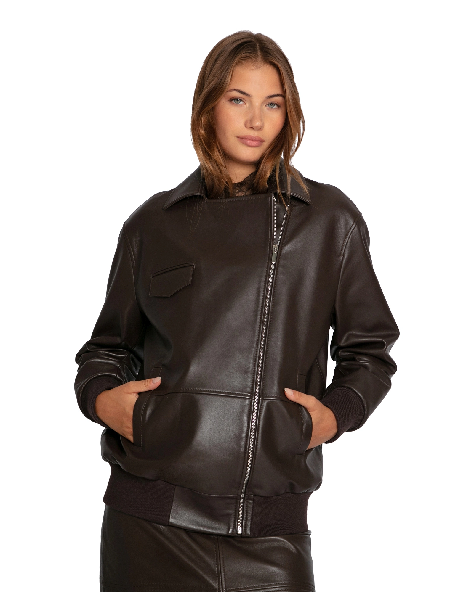 Belle & Bloom Desert Moon Leather Bomber Jacket