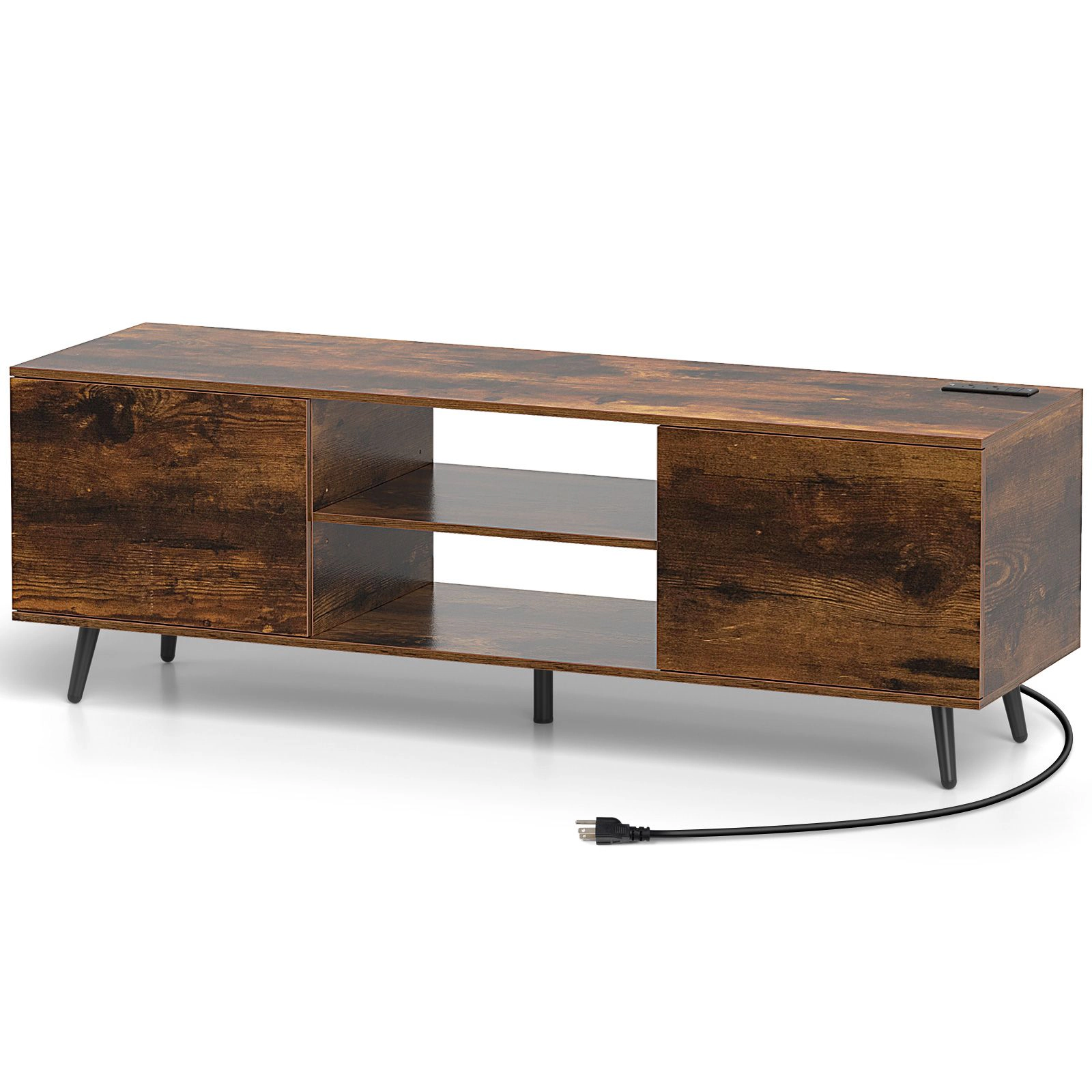 SlickBlue TV Console Cabinet with Adjustable Shelves and Storage