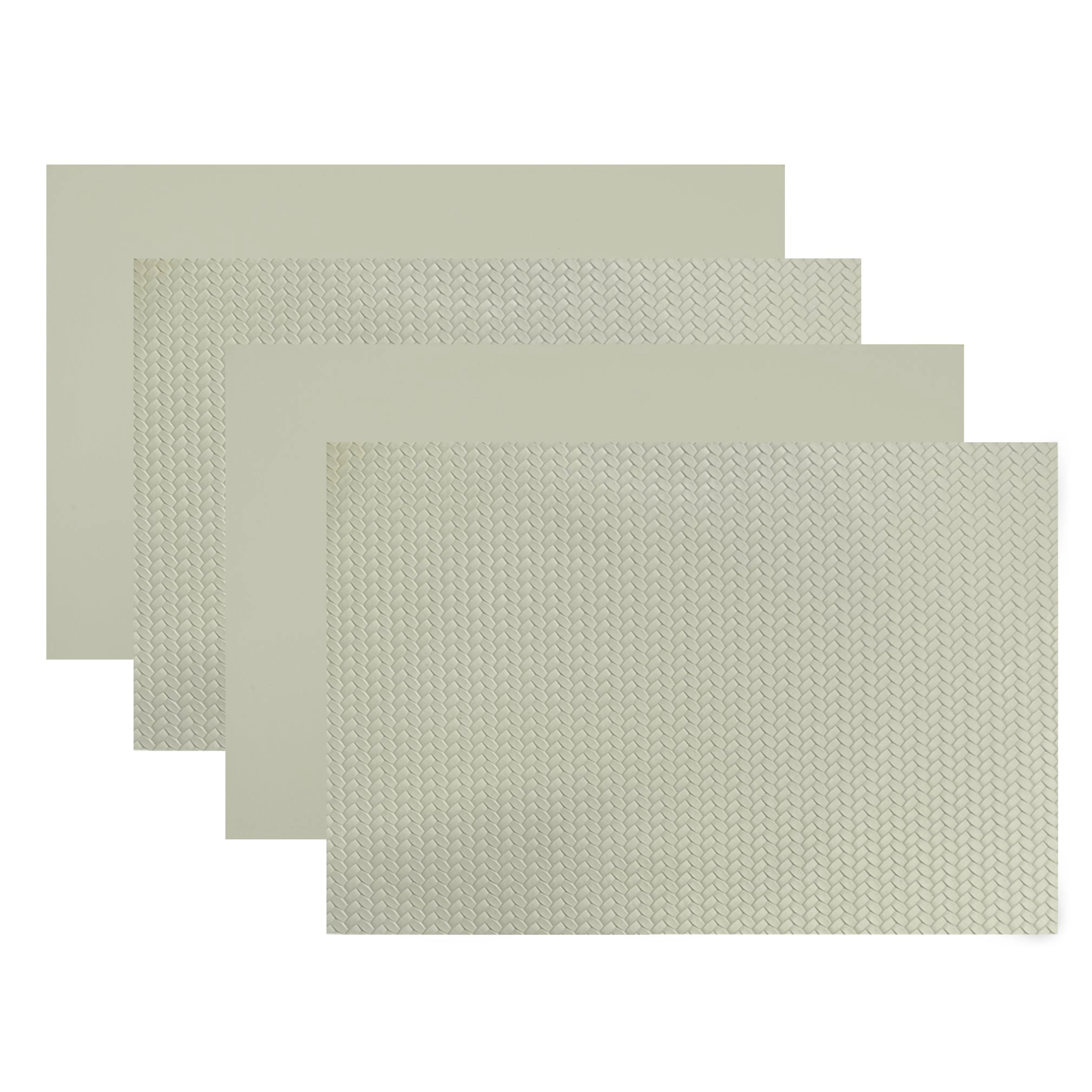 Dainty Home Bellagio Reversible Premium Faux Leather 12" x 18" Rectangular Placemats Set of 4