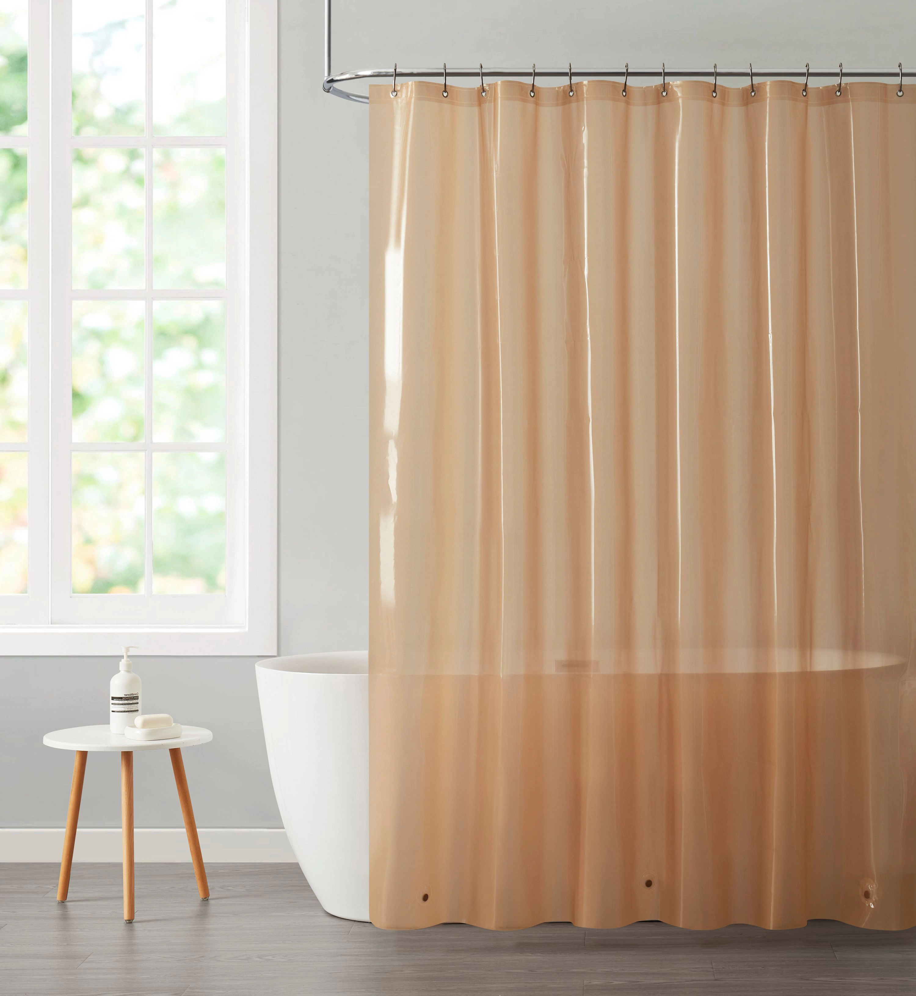 Kate Aurora Transparent Pastel 6 Gauge Hotel Non-Toxic Odor Free PEVA Shower Curtain Liner - Mold & Mildew Resistant