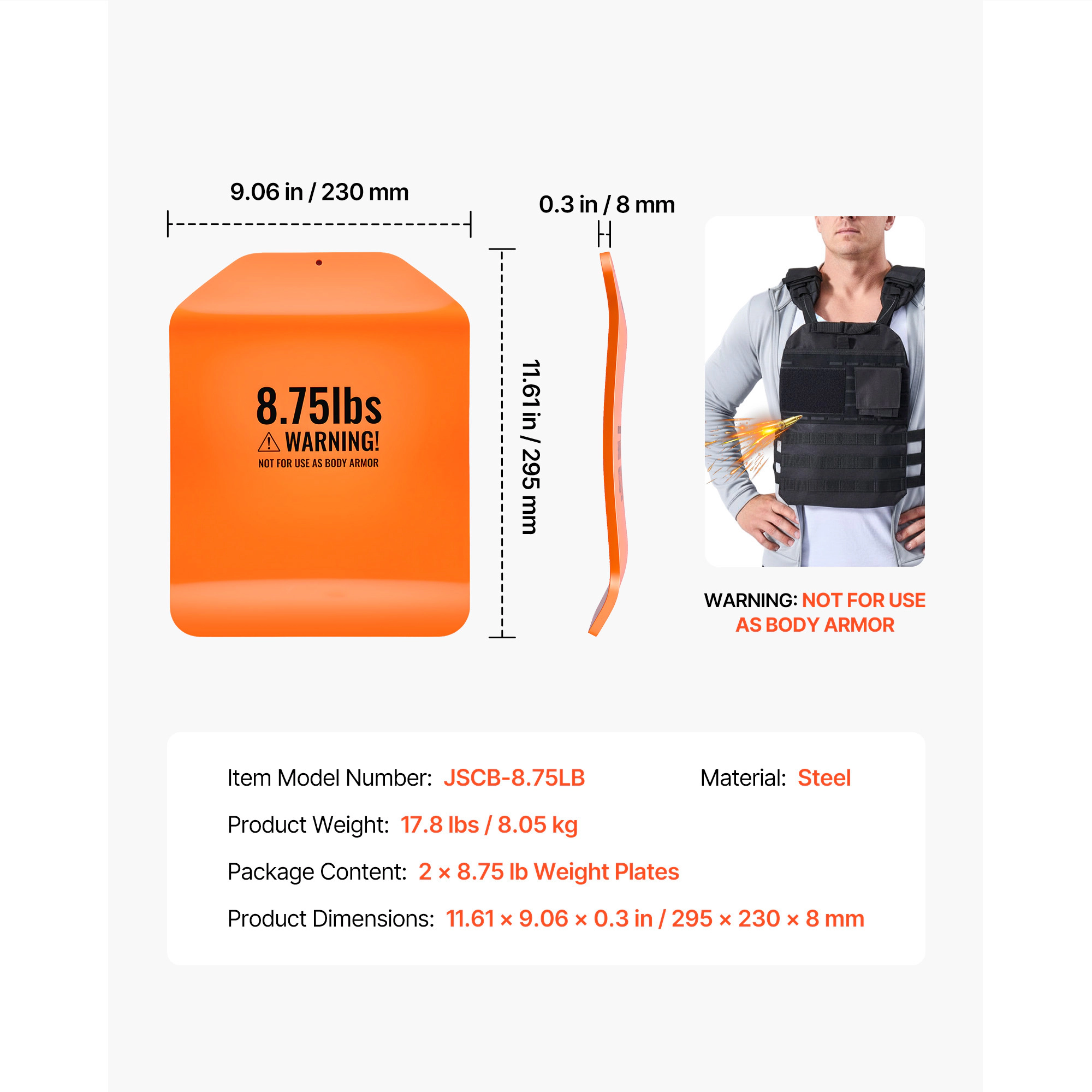 HONGGE Curved Weight Vest Plates Pairs Premium Steel Tactical Weighted Plates for Vest Ergonomic Design for Strength