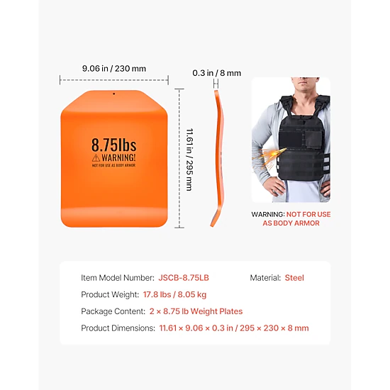 HONGGE Curved Weight Vest Plates Pairs Premium Steel Tactical Weighted Plates for Vest Ergonomic Design for Strength