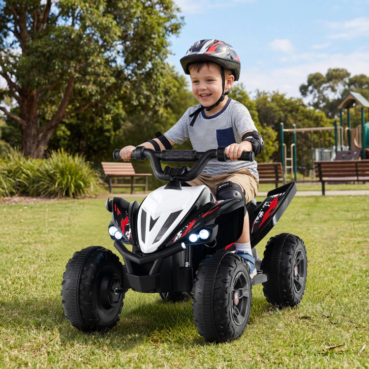 Hivvago 12V Kids Ride On ATV 4-Wheeler Quad with LED Lights and 7 mph Max Speed