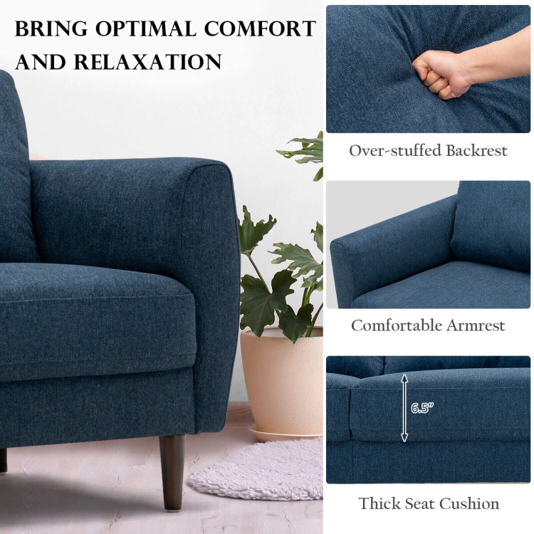 Hivvago 2-Piece Contemporary Upholstered Sofa Set with Detachable Cushion Covers