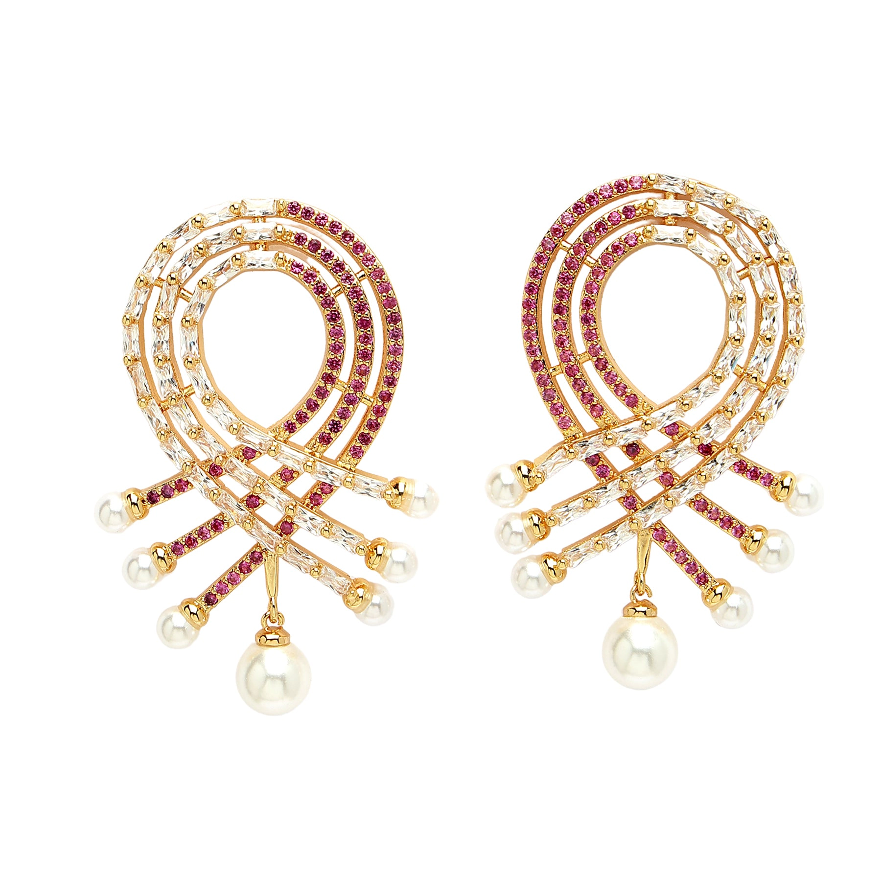 AGP PARIS Womens Diva Collection Modern Zirconia Drop Earrings