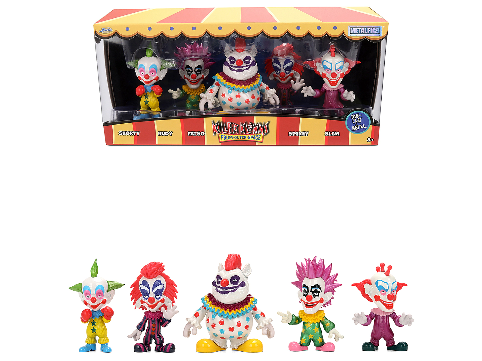 Jada Set of 5 Diecast Figures "Killer Klowns from Outer Space" (1988) Movie "Metalfigs" Series Diecast Models by Jada