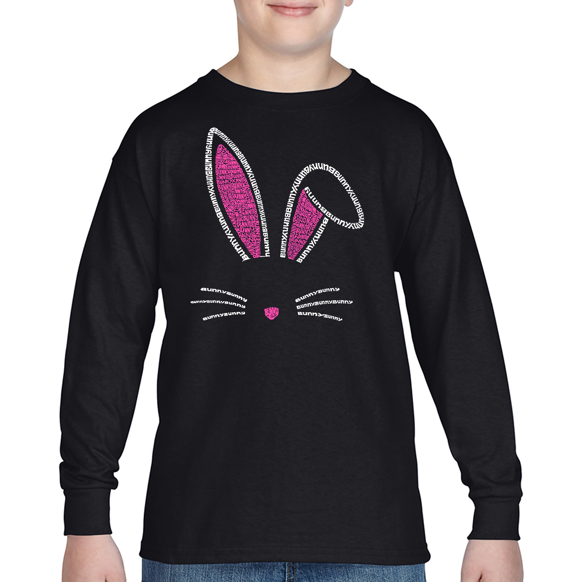 LA Pop Art Boys Long Sleeve T-Shirt -  Bunny Ears