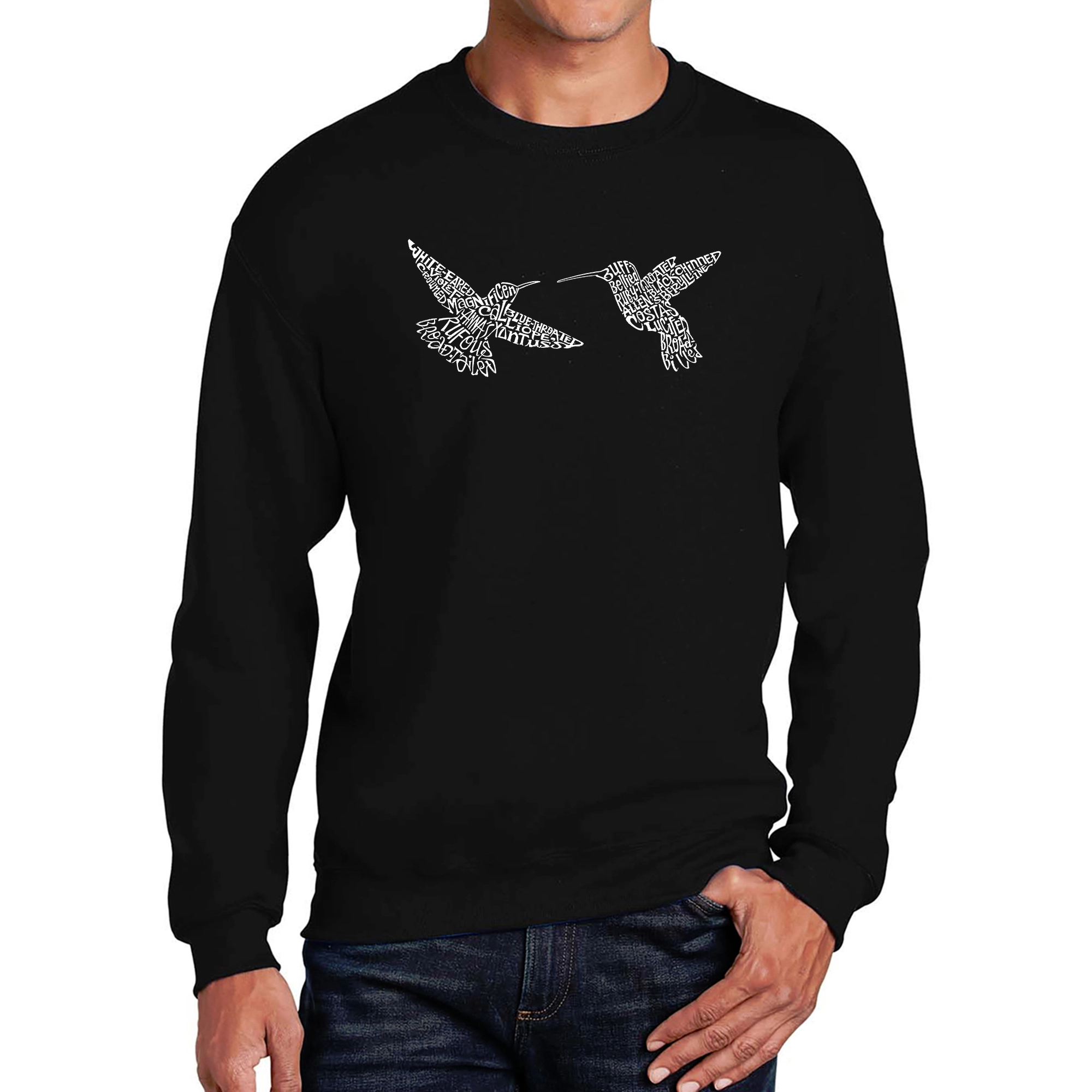 LA Pop Art Hummingbirds - Men's Word Crew Sweatshirt