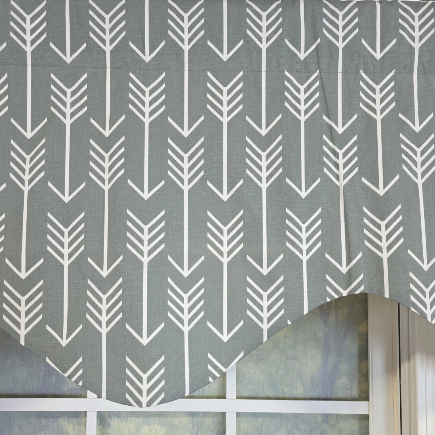 RLF Home 100% Cotton Native Cornice With Poly/Cotton Ivory lining Rod Pocket Valance 50" x 17" Gray